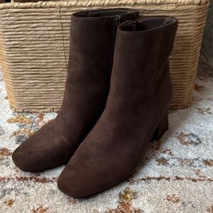 Old Navy Brown Faux Suede Ankle Boots